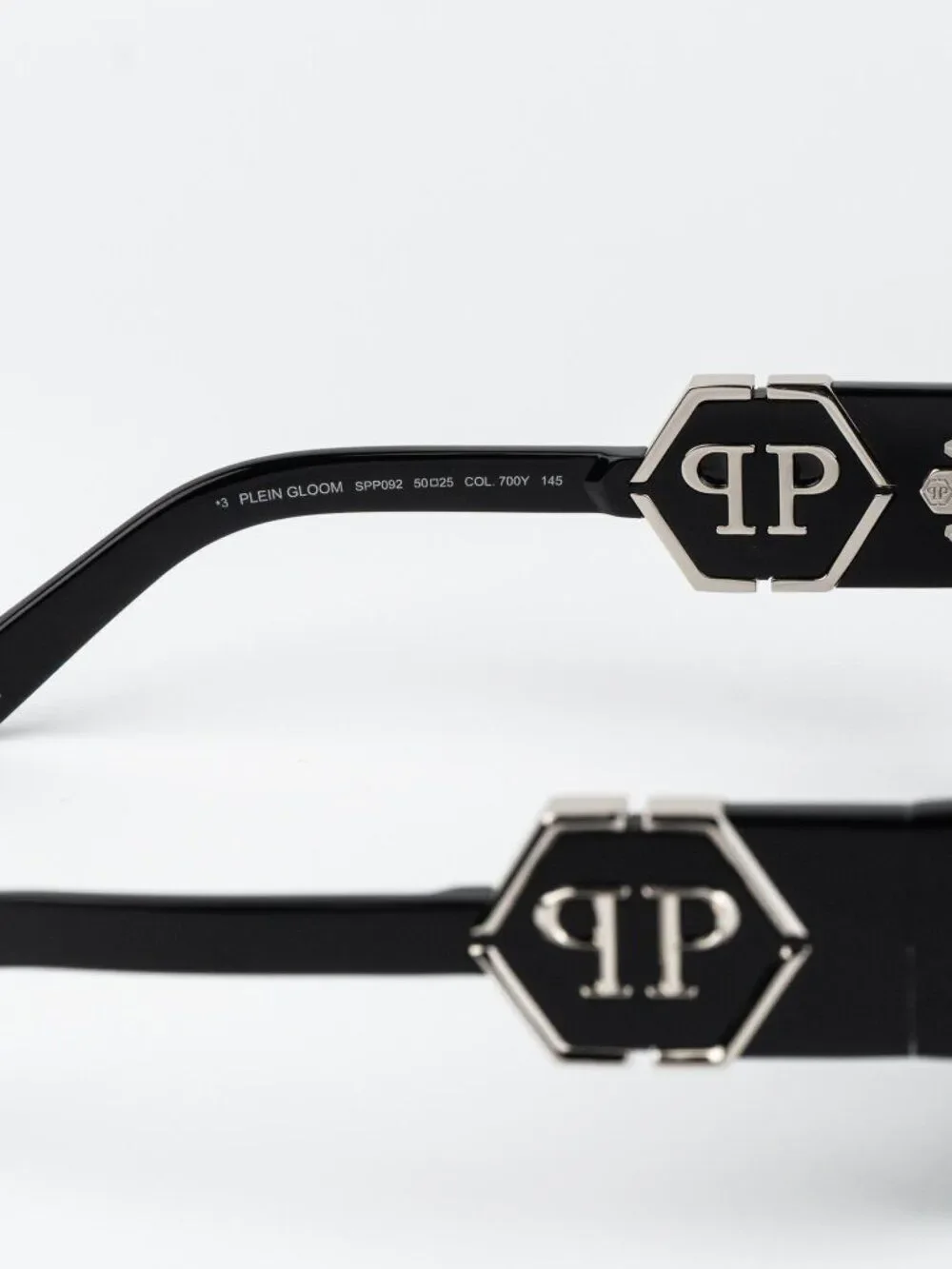Philipp Plein Men Sunglasses Black Grey Square SPP092M 700Y NEW AUTHENTIC